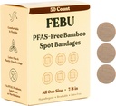 FeBU Eco-Friendly Bandas de tela de bambú ← Bandas libres PFAS para raspas &amp; cortes ← Banda de tela flexible TEN Fully Compostable, Banda libre de látex