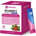 Probiótico femenino OMOGS, 120 millones-CFUs, 18 Strains, con 3 Prebióticos y Extracto de Arándano, Ayuda para Booster Inmunitario, Salud Digestiva, Salud Gut y Salud Vaginal