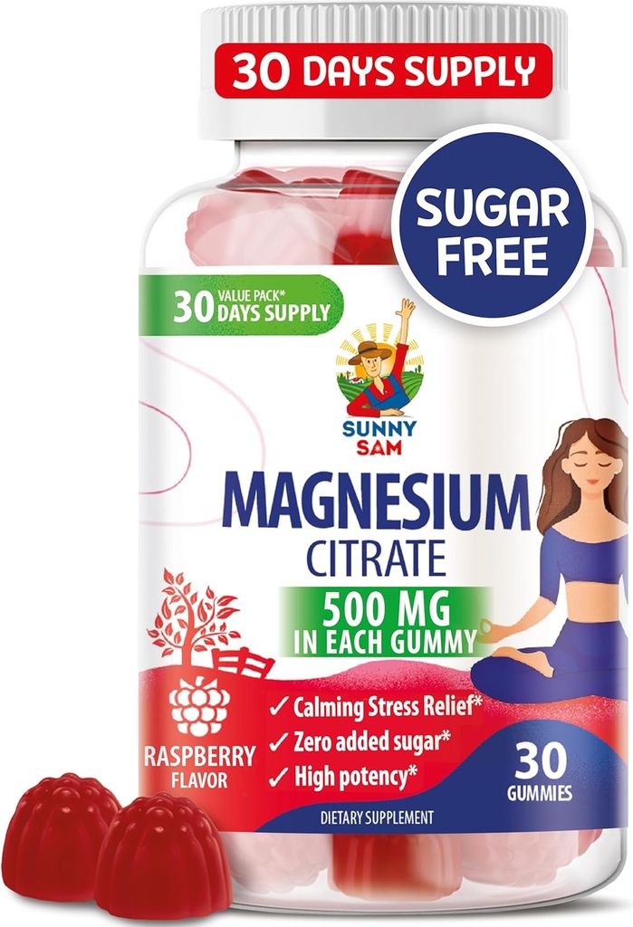 Magnesium Gummies for Kids &amp; Adults - 500mg - Calm Magnesium Chews - Magnesium Citrate Chewable Suplemento para Mood &amp; Muscle Support