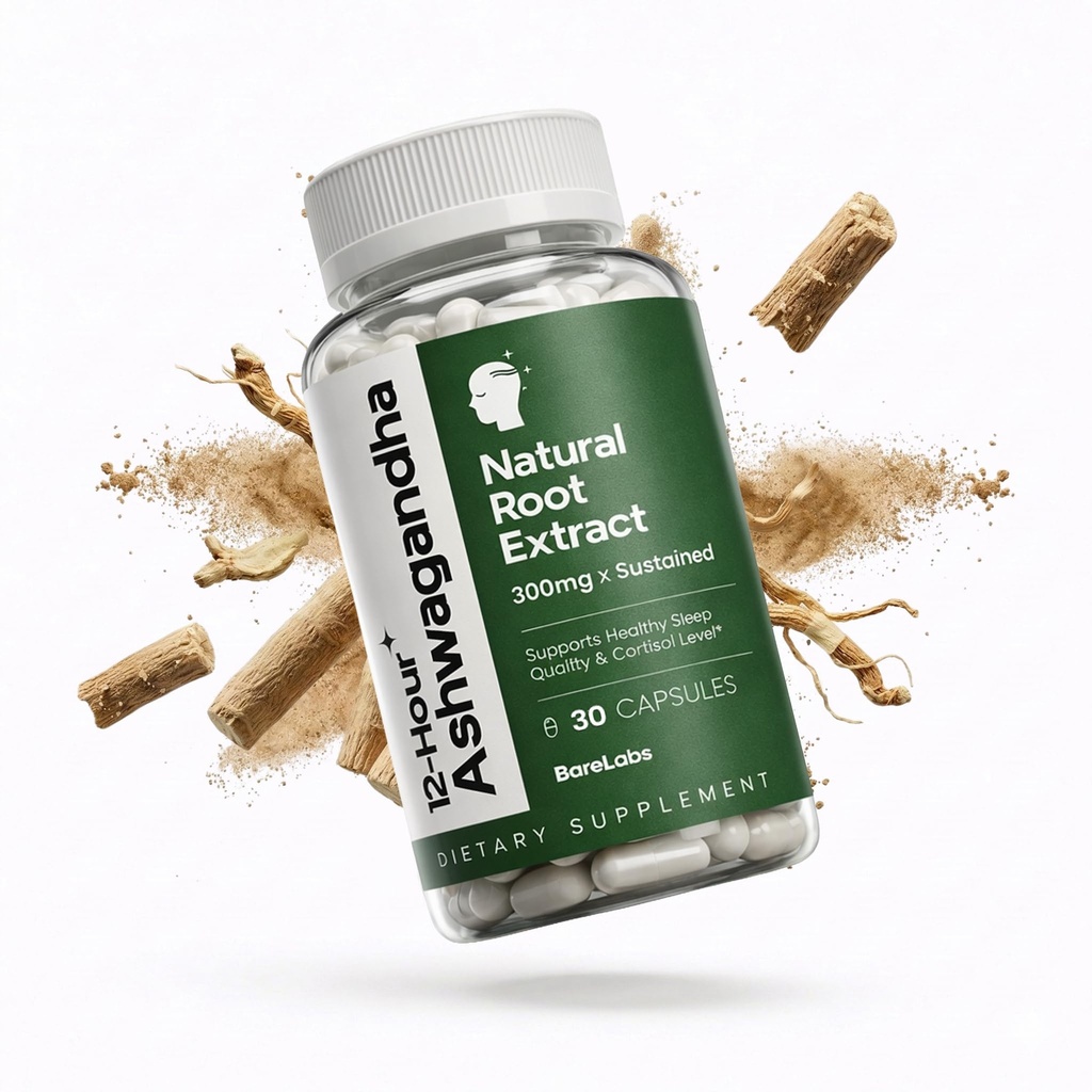 Ashwagandha 300mg + 12 horas de tiempo de lanzamiento Extracto de raíz (Prolanza®) + estrés, sueño &amp; energía Suplemento de apoyo para hombres y mujeres - 30 días de suministro