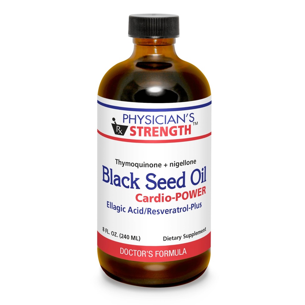 Physician's Strength Black Seed Cardio-Power - 8 fl oz - Ellagic Acid/Resveratrol-Plus - Apoya Mejor Salud - Non-GMO - 48 Servimientos