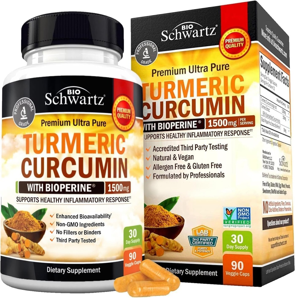 BioSchwartz Turmeric Curcumin 1500 y Magnesium Bisglycinate Bundle