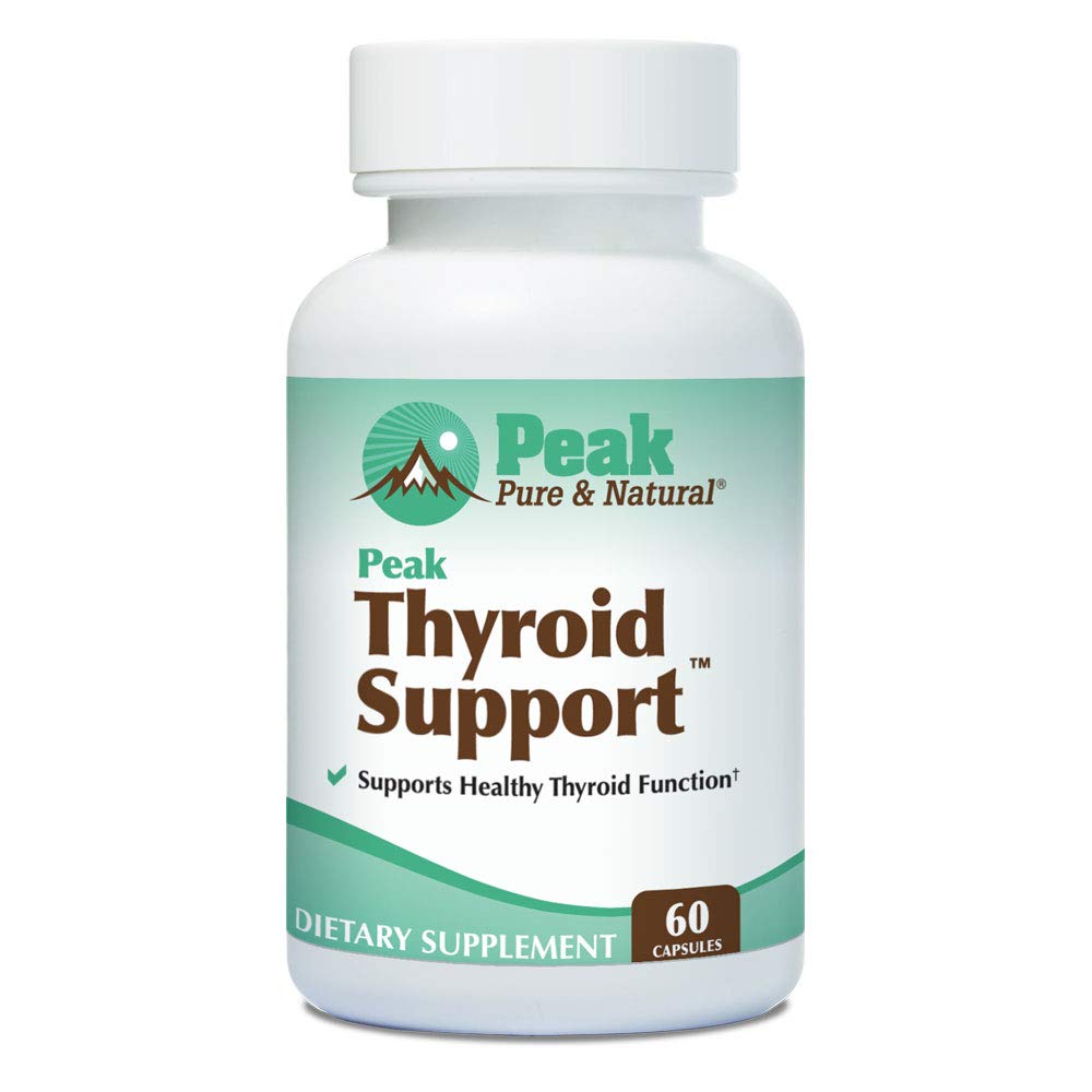 Tiroides Soporte por Peak Puro & Natural TENIDO Tiroides Suplemento y Metabolismo Booster para apoyar el mantenimiento de peso TENIDO Suplemento de Iodine diseñado para la tiroides subactiva 60 cápsulas