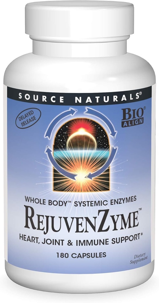 Fuente Naturals RejuvenZyme - para el Corazón, Conjunto &amp; Soporte Inmunitario - 180 cápsulas