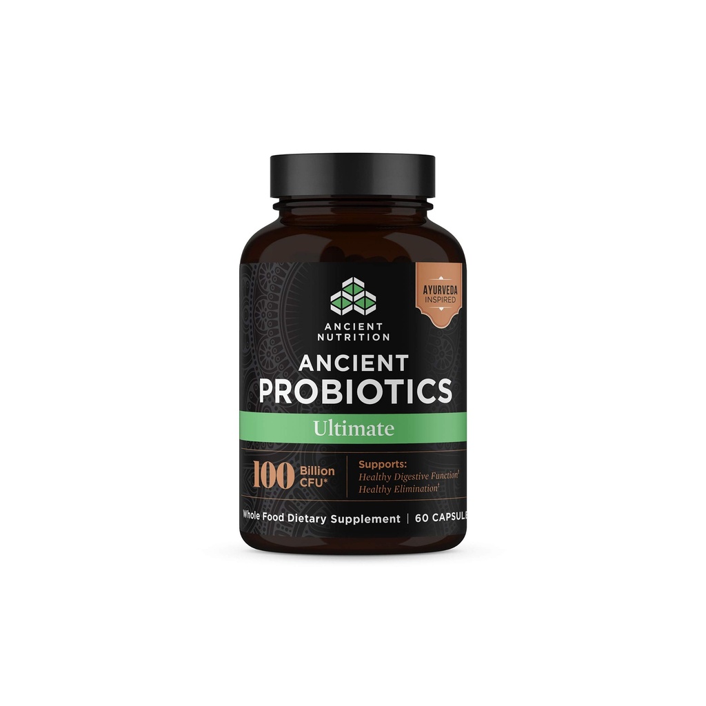 Probióticos de nutrición antiguos, Probióticos Ultimate 100 millones de UF*/Serving, Digestive e Immune Support, Gluten Free, Antiguos Superfoods Blend, 60 cápsulas