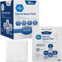 MED PRIDE Sterile Gauze Dressing Pads, 12 Ply Highly Absorbent Cotton, Agarrado individualmente, No Stick, sin dolor de eliminación (3x3 Inch (Pack of 100))