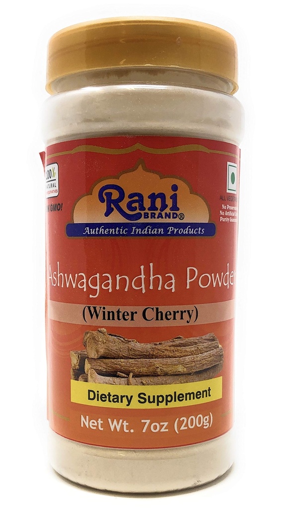 Rani Ashwagandha Powder (Conania Somnifera) 7oz (200g) PET Jar ~ All Natural ← No Color Silencio Gluten Friendly ← Vegan ← Non-GMO Silencio No Salt or fillers ← Indian Origin
