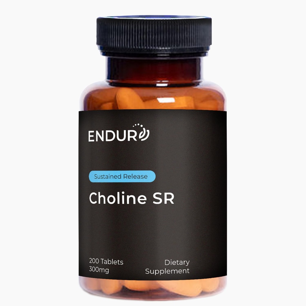 Endur Choline L(+) Bitartrate, Brain &amp; Liver Support Supplement For Helping Keep Your Mind Sharp, Essential For Fetal Development, 300mg (200 Tablets)