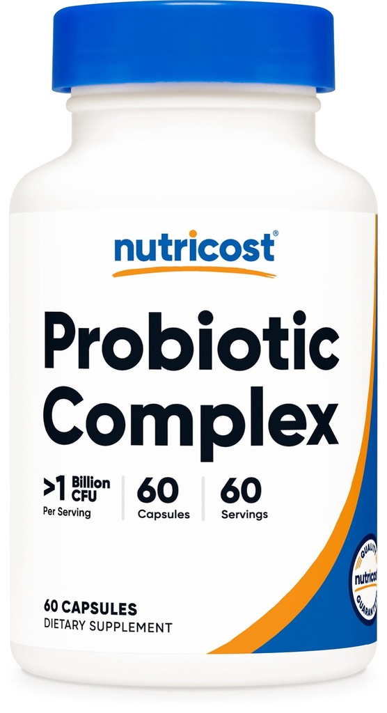 Complejo Probiótico Nutricost ( < 1 Billion CFU) 60 cápsulas - Sin gluten, sin gluten