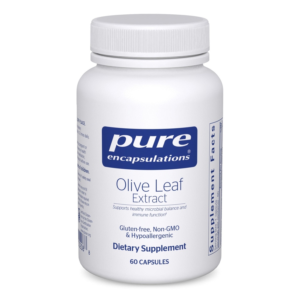 Pure Encapsulations Olive Leaf Extract ← Hypoallergenic Supplement Supports Immune System and Healthy Intestinal Environment ← 60 Capsules