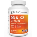Dr. Berg Maximum Strength 2-in-1 Vitamin D3 K2 5000 UI tóxico naturalmente derivado D3 Silencio 4X Lab-Tested " Verified peru High Absorption Formula  K2 D3 Vitamin Supplement - 60 cápsulas