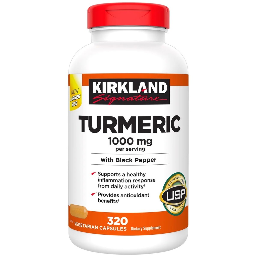 Kirkland Signature Turmeric con Black Pepper, 1000mg (320 conde)