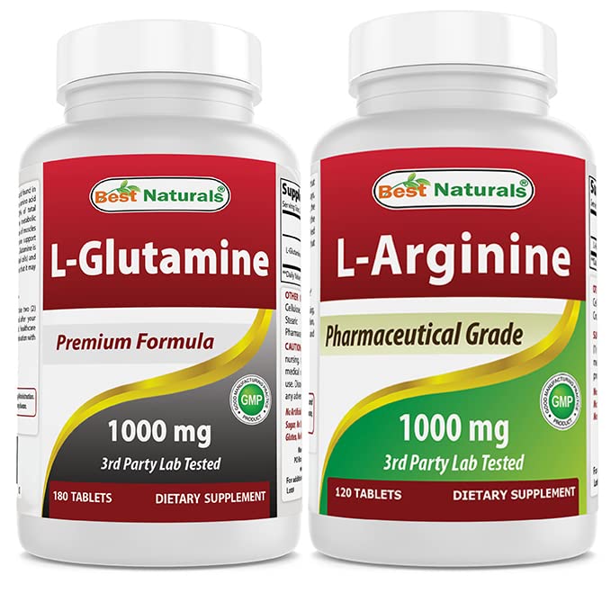 Mejores Naturales L-Glutamina 1000mg &amp; L-Arginina 1000 mg