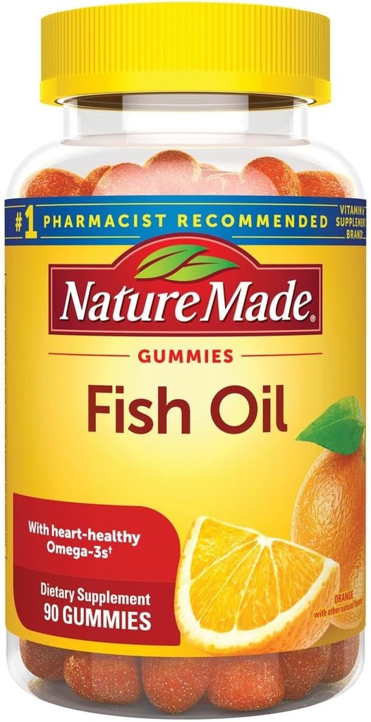 Gamas de aceite de pescado, 90 Softgels, con Omega Caliente Corazón 3s 57 mg, en Fresa, Lemon, &amp; Orange