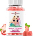 NAD+ Gummies Suplemento para Mujer 1000MG - NAD Plus Gummies para Hombre Sugar Vitamina Gratuita B3 Niacinamide Pure Organic Boosts NAD Level Anti-Aging Cell Regeneration Energy Brain Peach Flavor 60C
