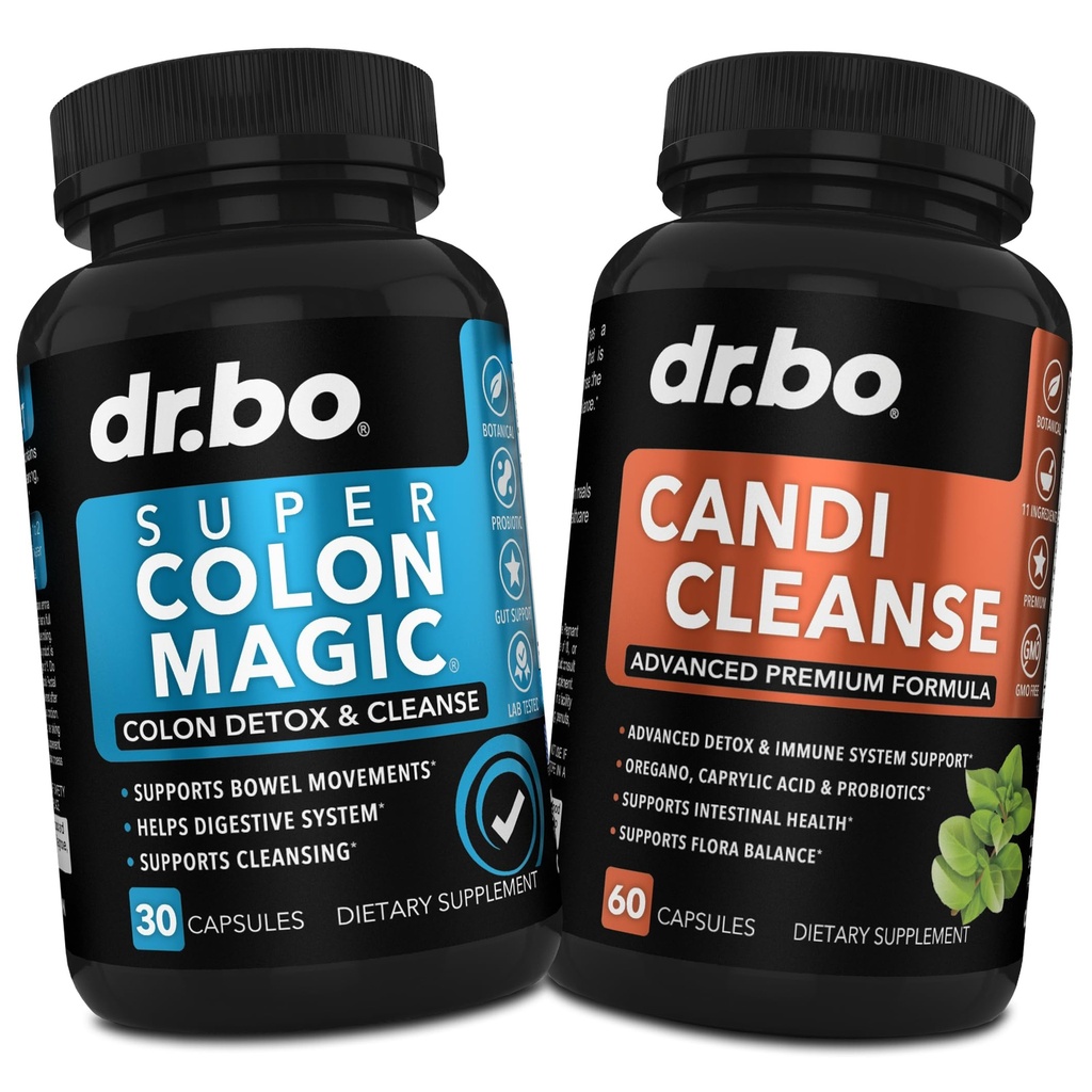 Colon Cleanser Detox &amp; Candi Cleanse Pills - 15 Day Colon Cleanse Pills with Probiotic &amp; Oregano Support Suplemento Complejo de ácido caprílico para Gut Bowel Movement, Poop Intestinal Stomach Bloating