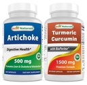 Extracto de Artichoke 10000 mg " Curcumin Turmric 1500mg/Serving with Bioperine