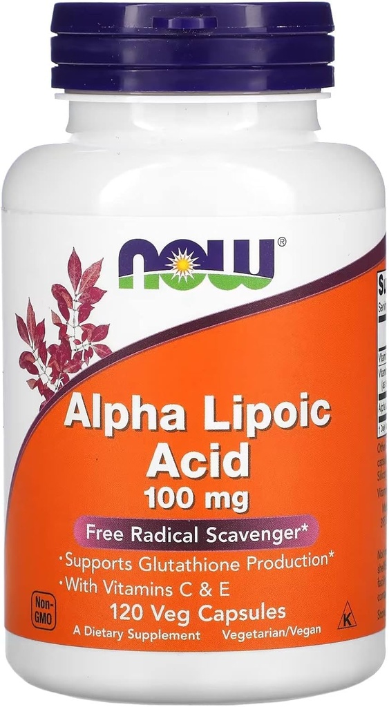 Ahora Alimentos Ácido Lipoico Alfa 100mg 120 Vcaps