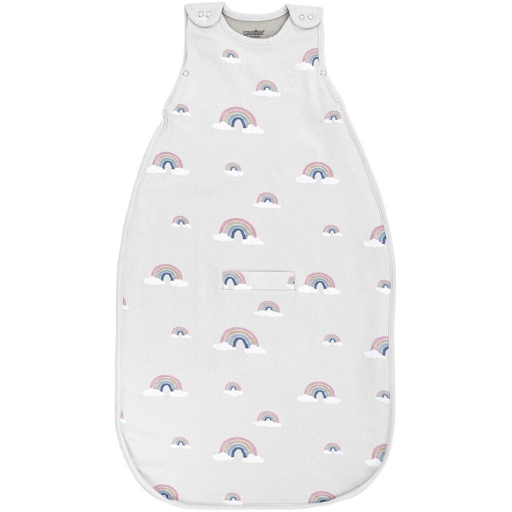 Woolino Merino Wool Ultimate Baby Sleep Sack - 4 Season Baby Wearable Blanket - Dos-Way Zipper bolsa de dormir ajustable para bebés y niños pequeños - Tamaño universal (2-24 meses) - Rainbow