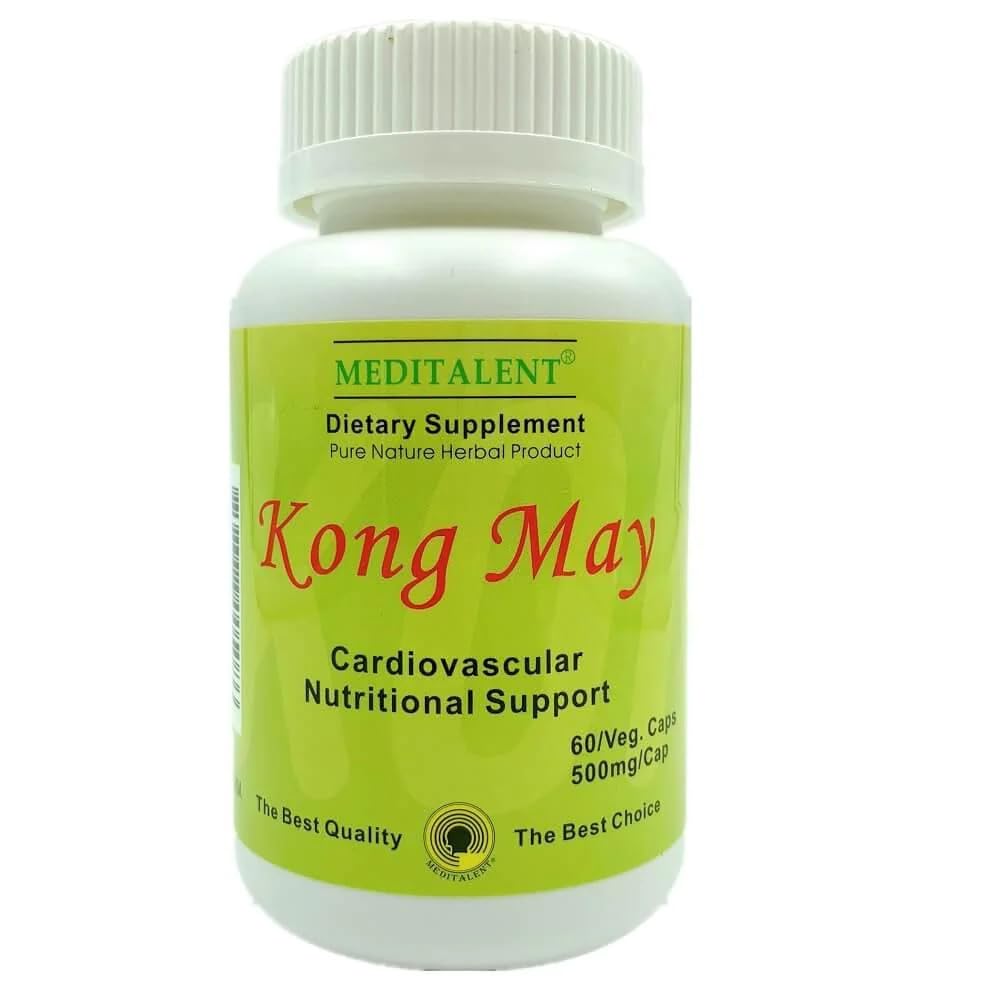 Kong May Herbal Suplemento con Red Yeast Rice, Natto Fermented Powder, Antrodia Mushrooms TEN TODO-Natural Cardiovascular Support for General Health and Well-Being - 60 cápsulas por Meditalent