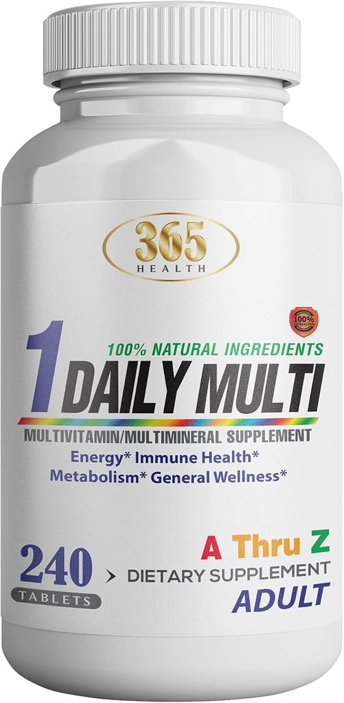 Multivitamínico, Suplemento Multimineral w / Antioxidantes, Zinc, Vitamina D3 &amp; B Vitaminas, Gluten Free, No-GMO Ingredientes - (240 Conde) 365 Salud