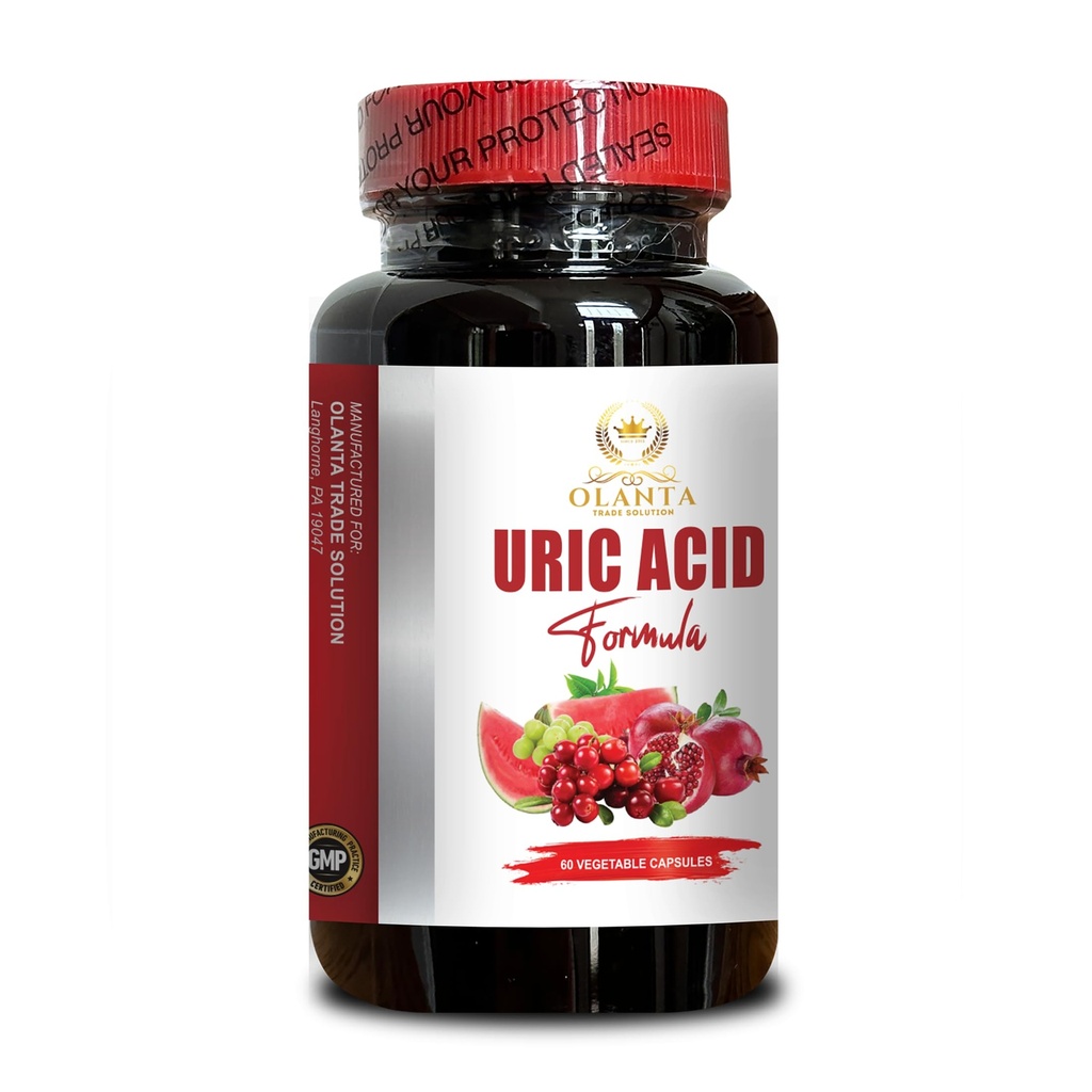 URIC Acid Support - Soporte Normal Kidney Función, Confort Conjunto, Uric Acid Support Formula, Wellness Solution, Kidney Support - 1 Botella 60 cápsulas
