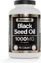 Black Seed Oil Capsules, 500 Mg, Cold Pressed High Potency Digestive Aid, 90 Cuenta 100% No GMO Pure Black Cumin Seed Oil Capsules