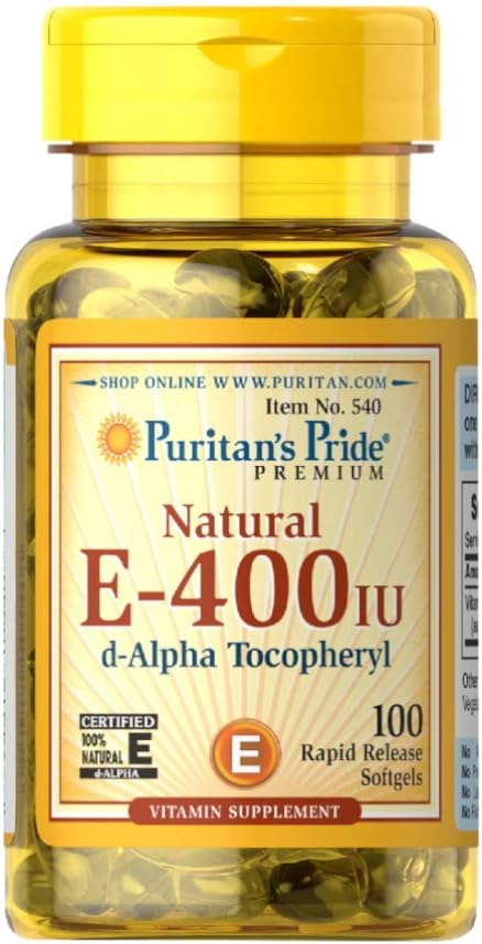 Pride de Puritan Vitamina E 268 mg Tocoferoles mezclados Apoyo Natural de Inmuno por Pride®, 400 UI /, 100 Conde