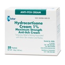 Globo (Box 25 Hidrocortisona 1% Crema Máxima de Fuerza, (0.9g Packet) Crema Anti-Itch para el Enrojecimiento, Hinchazón, picazón, Rash, Bites de Bug, Eczema, Más