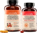 NatureWise Curcumin Turmeric 2250mg &amp; Vitamin B Complex for Women and Men - 150 Softgels Cellular Energy Mental Clarity Support