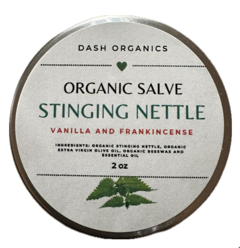 DASH ORGANICS Organic Sting Nettle Salve ¦ Vanilla & Frankincense Scented  2oz Herbal Balm