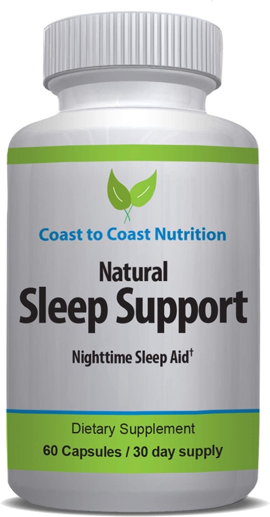 Suplemento de apoyo al sueño, 60 cápsulas con L-Tryptophan, GABA, Chamomile, Melatonina 10 mg + Fórmula de sueño propietaria. Mejor sueño, sueño más largo y despertar Refreshed. Suministro de 30 días