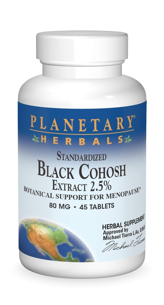 Herbals planetarios Extracto de Cohosh Negro estandarizado 2.5 Cuadros, 45 Cuentas