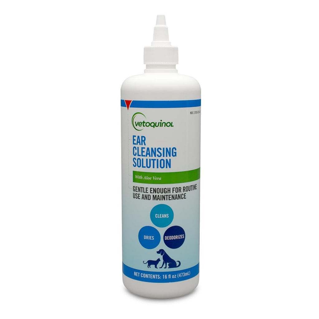 Solución de limpieza del oído para perros y gatos - 16oz