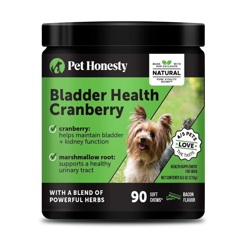 Cranberry Bladder Health for Dogs – Contiene ingredientes activos - Cranberry & D-Mannose para ayudar a apoyar la salud del perro Urinary Tract, Dog Bladder Support, " Kidney Support for Dogs (Bacon)