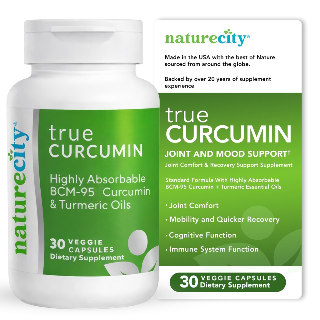 NatureCity True-Curcumin Turmeric Supplement ← Tumeric y Curcumin 500mg Curcuma Capsules Suplementos de vitamina Silencio Hasta el 700% Aumento de Absorción (30 Day Supply)