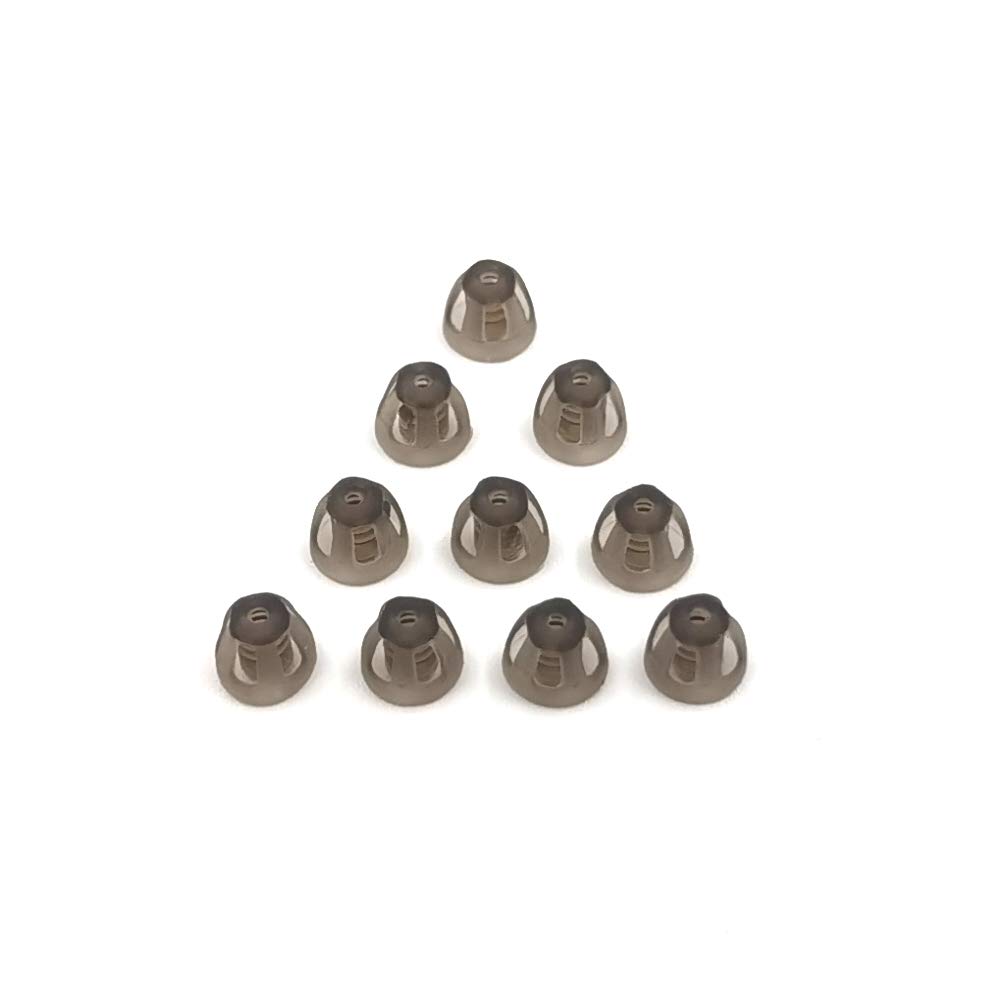 Ayuda auditiva Domes Smoky Consejos grises Ear Piezas cómodas para Open Fit BTE Amplificador de sonido PSAP Kit invisible, excepto para RIC 5mm (S * 10)