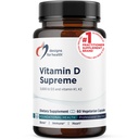 Diseños para la salud Vitamina D Supremo - Vitamina D 5000 UI con 2000mcg Vitamina K como MK4 para la salud ósea, la salud del corazón, el apoyo a la humedad - Vitamina D3 Mejorada con GG Suplemento (60 cápsulas)