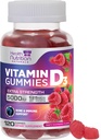 Vitamina D3 Gummies 5000 UI (125 mcg) - Triple Strength Bone and Immune Support, Vitamina D Gummy Dietary Supplement, Nature's Berry D Vitamin Supplement, Raspberry Flavored, Non-GMO - 120 Gummies
