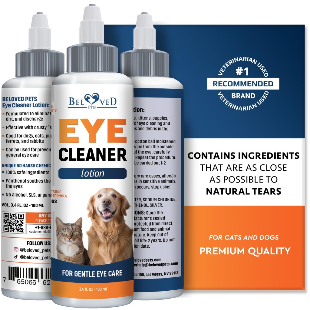 All Pets Eye Wash Drops for Relieve Pink Eye, Allergies Symptoms, Infecciones & Runny, Ojos secos - Tratamiento libre de dolor Ayuda a prevenir las abrasiones, las irritaciones " Conjuntivitis