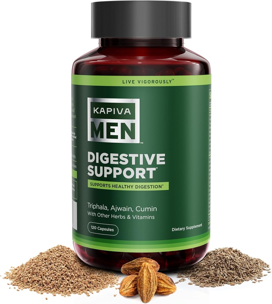 Suplemento de apoyo digestivo con Triphala, Ajwain, Cumin y otras hierbas y vitaminas, apoya la digestión saludable y la salud de Gut, 60 días de suministro, 120 cápsulas