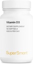 SUPERSMART - Vitamina D3 1000 UI Por día - Vitaminas para Fortalecer los Huesos - Protector de las células Silenciosa No GMO &amp; Gluten Gratis - 150 Softgels