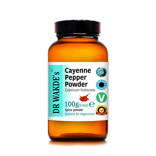 Dr. WAKDE Cayenne Pepper Powder (Capsicum frutescens) - 100g (3.5oz) ← Pure, Raw " Dried Powder