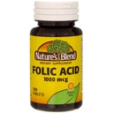 Ácido fólico 1000 mcg 1Vitamin 000 mcg 100 Tabs