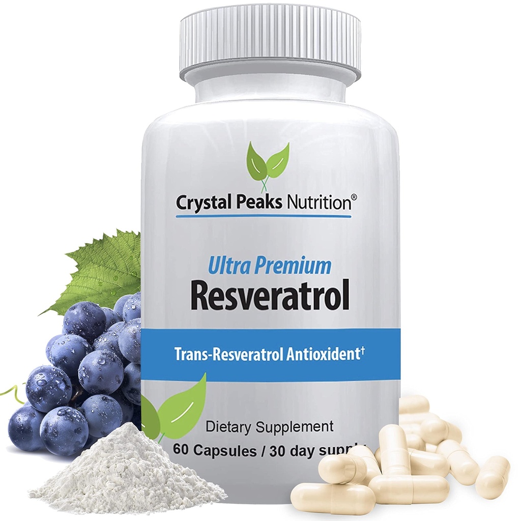 Suplemento de Resveratrol 100% Natural - Apoyo Trans-Resveratrol Envejecimiento - Suplemento Antioxidantes Promueve Sistema Inmunitario &amp; Soporte Conjunto (60 cápsulas)