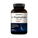 NatureBell L Tryptophan 1300mg con L Theanine 200mg, 300 cápsulas ← Forma gratuita activa, Suplemento basado en plantas – Fórmula tranquila, soporta la relajación – No Gluten