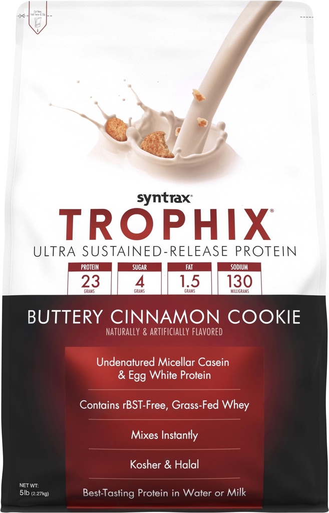 Sintrax Nutrition Trophix - Ultra Sustained-Release Protein Blend, Buttery Cinnamon Cookie 5 lbs.