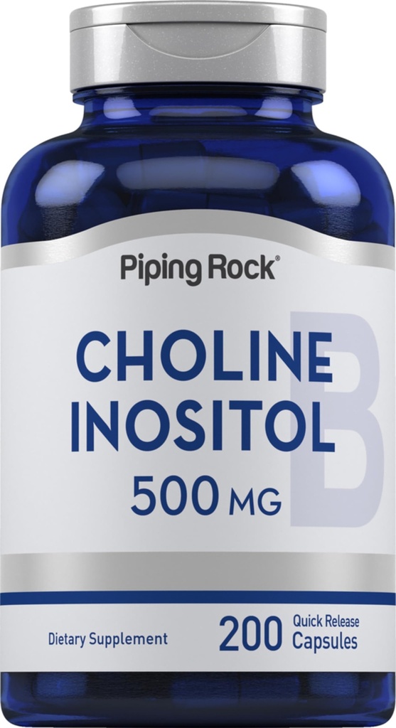 Piping Rock Choline Inositol Supplements | 500mg | 200 Capsules | Choline Bitartrate & Myo-Inositol | Non-GMO, Gluten Free