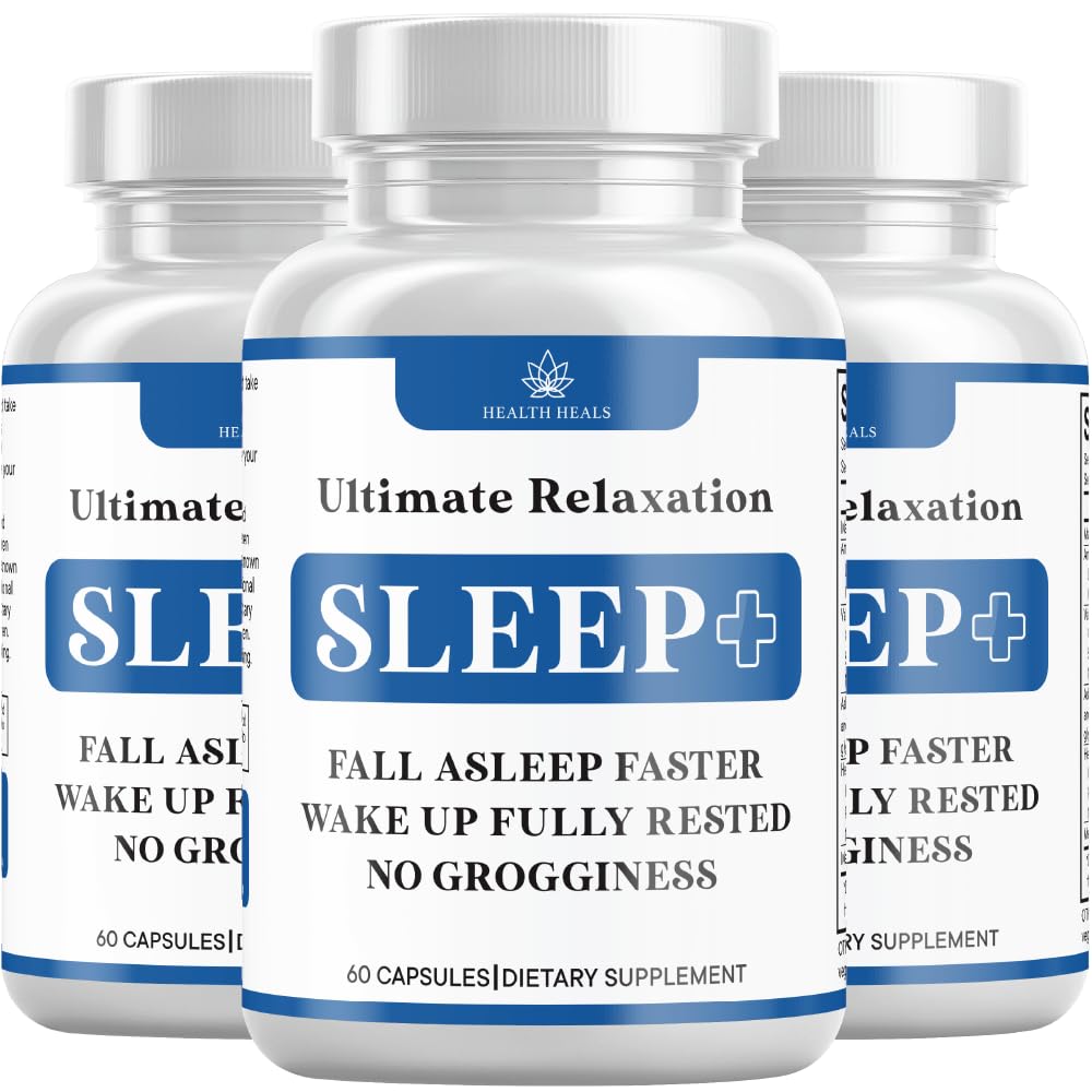 Relaxation Sleep Aid, Natural Non-Habit Forming, Sleep Supplement Developed to Support for Longer & Better Sleep, Chamomile, Magnesium, Melatonin, Ashwagandha, GABA, Drug-Free (180 Conteo)