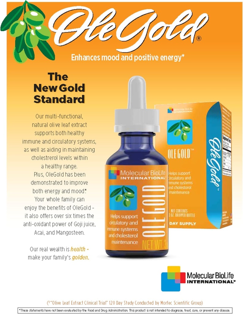 OleGold- Liquid Olive Leaf Extract - Hydroxytyrosol, Tyrosol &amp; Oleuropein